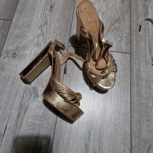 Elegant Gold Platform Heels